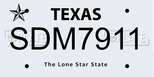 SDM7911 Texas License Plate