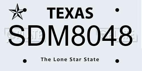 SDM8048 Texas License Plate