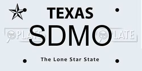 SDMO Texas License Plate