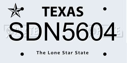 SDN5604 Texas License Plate