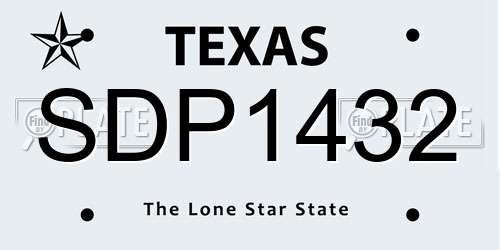 SDP1432 Texas License Plate