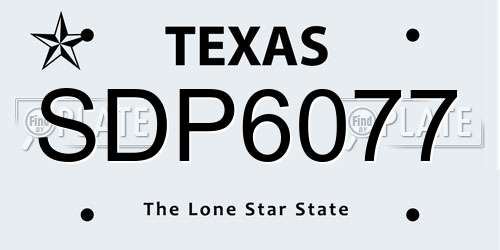 SDP6077 Texas License Plate