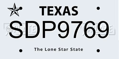 SDP9769 Texas License Plate