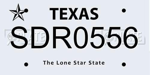 SDR0556 Texas License Plate