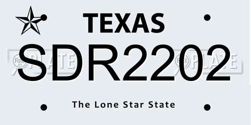 SDR2202 Texas License Plate