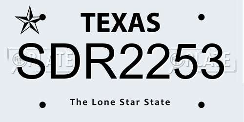 SDR2253 Texas License Plate