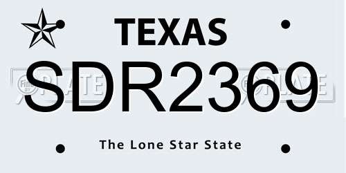 SDR2369 Texas License Plate