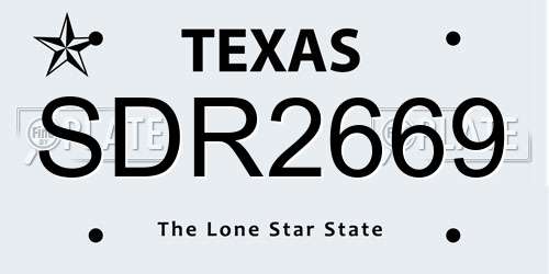 SDR2669 Texas License Plate