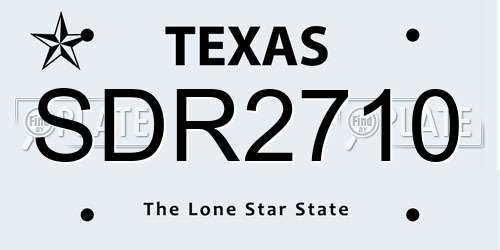 SDR2710 Texas License Plate