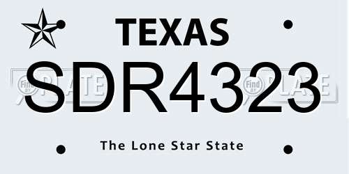 SDR4323 Texas License Plate
