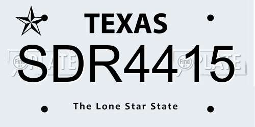 SDR4415 Texas License Plate