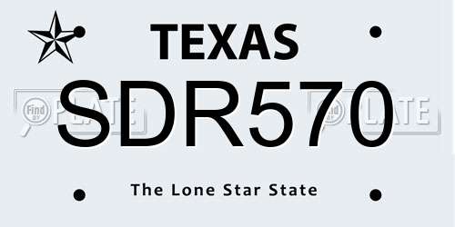 SDR570 Texas License Plate