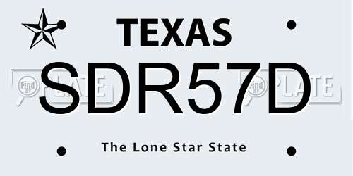 SDR57D Texas License Plate