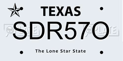 SDR57O Texas License Plate
