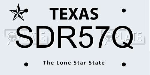 SDR57Q Texas License Plate