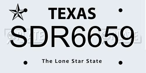 SDR6659 Texas License Plate