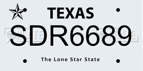 SDR6689 Texas License Plate
