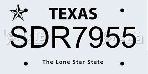 SDR7955 Texas License Plate