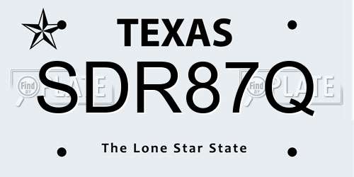 SDR87Q Texas License Plate