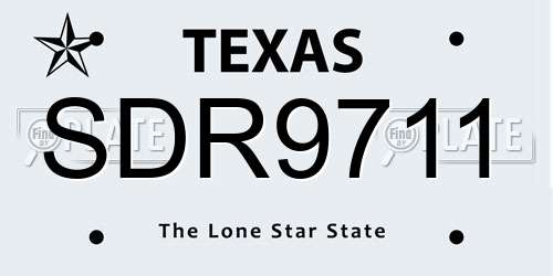 SDR9711 Texas License Plate