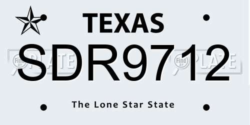 SDR9712 Texas License Plate