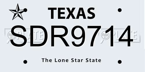 SDR9714 Texas License Plate