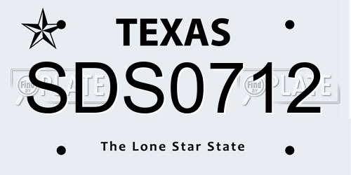 SDS0712 Texas License Plate