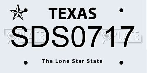 SDS0717 Texas License Plate