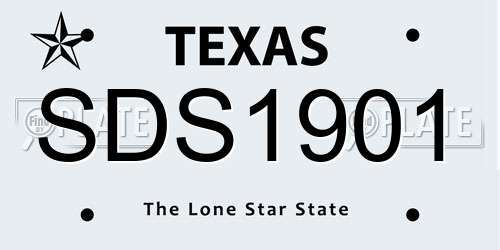 SDS1901 Texas License Plate