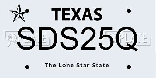 SDS25Q Texas License Plate