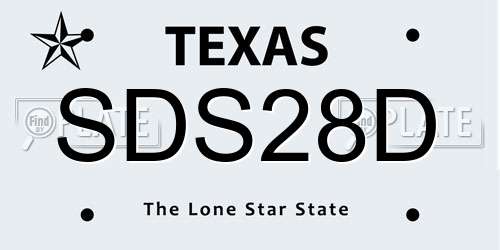 SDS28D Texas License Plate