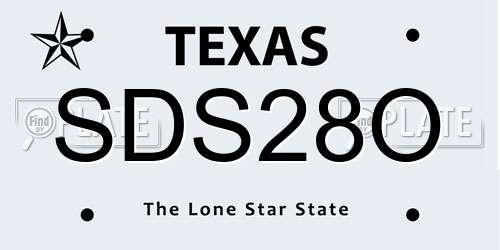SDS28O Texas License Plate