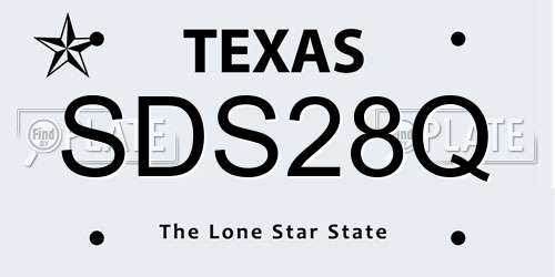 SDS28Q Texas License Plate