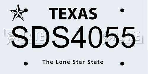 SDS4055 Texas License Plate
