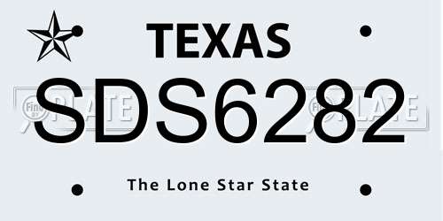 SDS6282 Texas License Plate