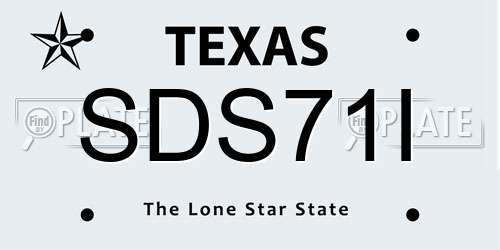 SDS71I Texas License Plate