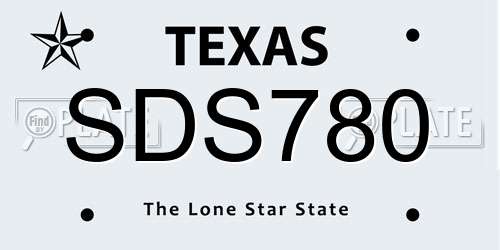 SDS780 Texas License Plate