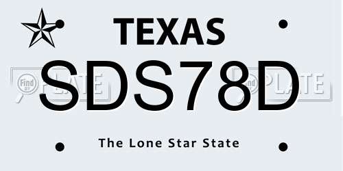 SDS78D Texas License Plate