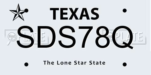 SDS78Q Texas License Plate