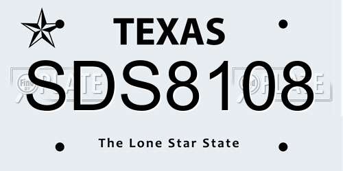 SDS8108 Texas License Plate