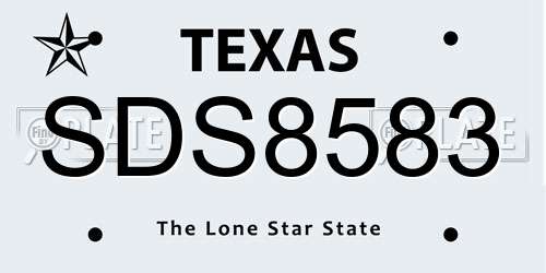 SDS8583 Texas License Plate