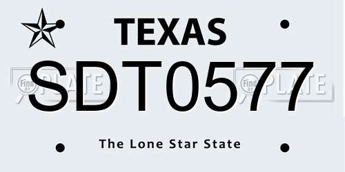 SDT0577 Texas License Plate