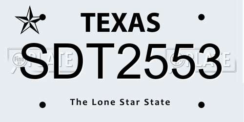 SDT2553 Texas License Plate