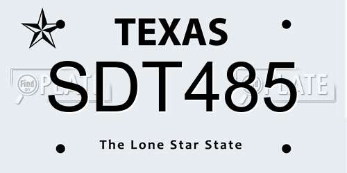 SDT485 Texas License Plate