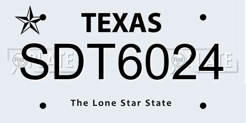 SDT6024 Texas License Plate