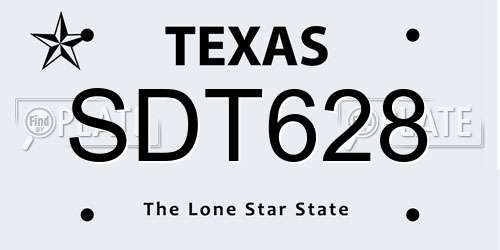 SDT628 Texas License Plate