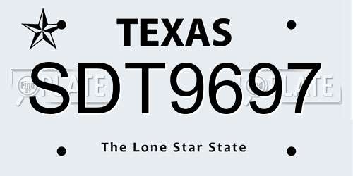 SDT9697 Texas License Plate