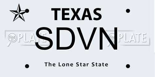 SDVN Texas License Plate