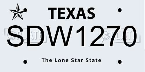 SDW1270 Texas License Plate