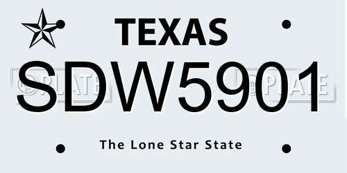 SDW5901 Texas License Plate